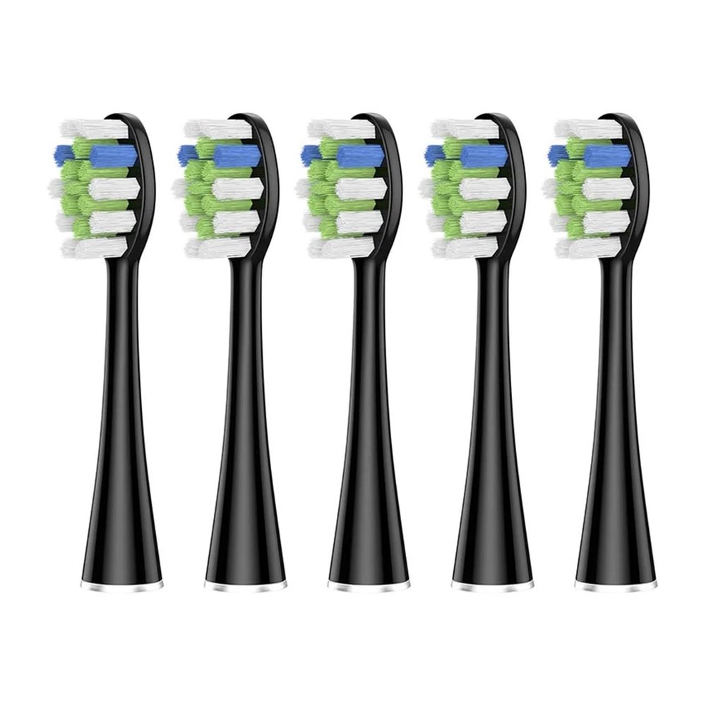 5 Pcs/10 Pcs Replacement Brush HeadsCompatible for AquaSonic Black Series Vibe Pro Duo Electric Toothbrush(5 pcs BK)