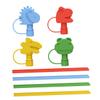 ZUNOXAZ 4pcs Dinosaur Straw Covers Cap Reusable Silicone Straw Stopper Tips Protector for Drinking Dinosaur Theme for Boys and Girls Party view 1