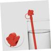 ZUNOXAZ 4pcs Dinosaur Straw Covers Cap Reusable Silicone Straw Stopper Tips Protector for Drinking Dinosaur Theme for Boys and Girls Party view 4