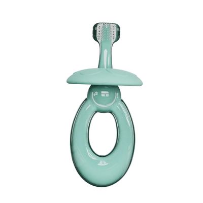 Baluue Children Silicone Toothbrush 3D Triple-Sided Oral Toothbrush for Toddlers in Light Blue with OPP Bag Soft Silicone Teeth Cleaner for Kids Dental Care
