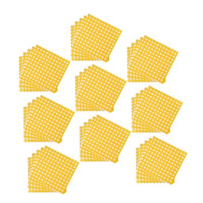 TOYANDONA Greaseproof Paper Convenient Food Wrappers 100pcs Oil-Proof Yellow Yellow Gingham Check Pattern Sandwich Wrapping Papers for Cafes and Restaurants