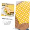 TOYANDONA Greaseproof Paper Convenient Food Wrappers 100pcs Oil-Proof Yellow Yellow Gingham Check Pattern Sandwich Wrapping Papers for Cafes and Restaurants view 2
