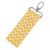 Wave Pattern Lipstick Holder Keychain Chapstick Pouch Bag Girls Gift Yellow Grey Black Rose Light Purple Navy Blue Size 14.5cm Material Pure Cotton Metal Fastener Galvanized Mini (Yellow) view 2
