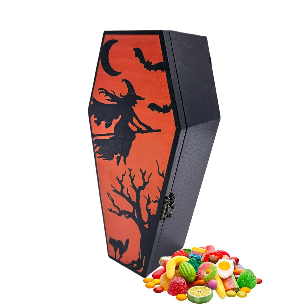 Dayysiuy Coffin Boxes for Sweets, Halloween Party Candy Boxes - Food Container Home Decoration - Classroom Entrance Area Kitchen Shelf