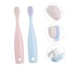 ELAYARD 2pcs Toothbrush Soft-bristled Toothbrush with Ultra-fine Bristles for Gentle Oral Care and Tongue Cleaning Ergonomic Handle for Travel Friendly Red and Blue view 3
