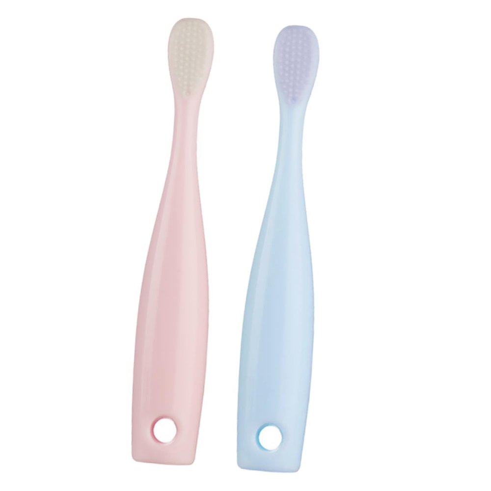 VALICLUD 2pcs Toothbrush Soft Bristles for Boy Girl and Extra Fine Dual-Purpose Tongue Cleaner with Ergonomic Grip Safe Material for Gentle Gum Care and Deep Oral Cleaning Red Blue