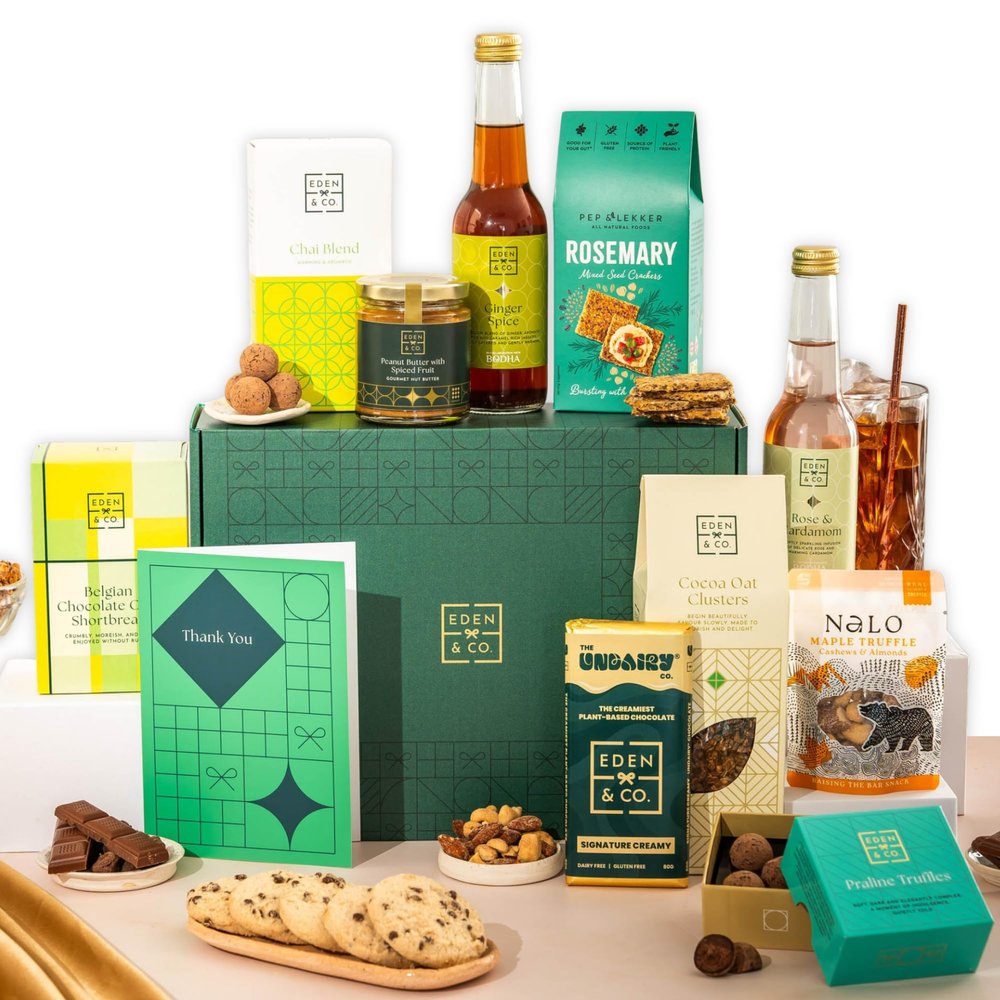 Dairy Free Hamper with Truffles & Hot Chocolate Set, Thank You Gift Hamper Her by EDEN & CO
