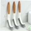 Amosfun 2pcs Wooden Handle Floor Shower Cleaning Brush for Gaps Scrub Brush for Cleaning Window Sills and Bathtubs view 2