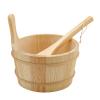Sauna Kit,Sauna Wooden Water Bucket - Wooden Shower Supplies Leakproof 4L Capacity Bath Tools for Apartment Garden Outdoor Steam Bathing Bathrooms Home Hotel Backyard House view 1