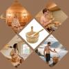 Sauna Kit,Sauna Wooden Water Bucket - Wooden Shower Supplies Leakproof 4L Capacity Bath Tools for Apartment Garden Outdoor Steam Bathing Bathrooms Home Hotel Backyard House view 4