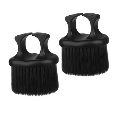 DINHEAROM 2 Pcs Men Beard Brush with Ring Grip Portable Hair Detangling and Styling Brush for Beard Cleaning and Flyaway Hair Removal Barber Neck Duster for Home and Salon Use