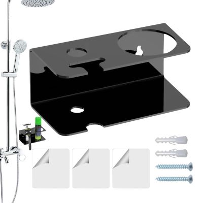 Adhesive Razor Organizer - Wall Mount Razor Holder, Shaving Accessories Storage, Space Saving Design, Easy Installation, Keeps Gel Neatly Stored, Practical Grooming Solution for Bathroom, Apartment