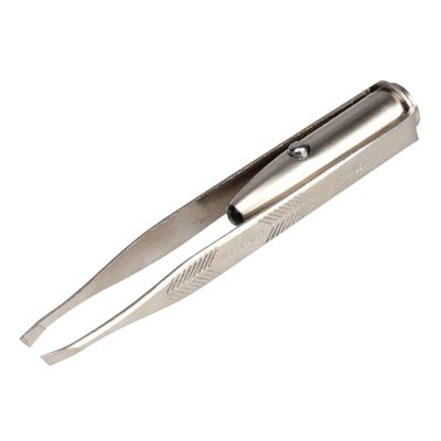 Anneome LED Light Eyebrow Clip Tweezers for Facial Hair Women Brow Tweezers Precision LED Lamp for Eyelash Remover