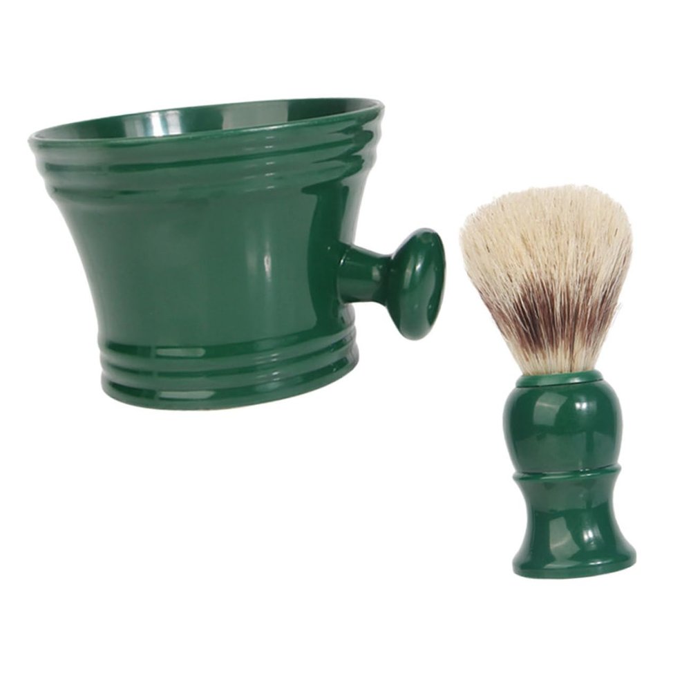 AUTSUPPL Professional Shaving Soap Bowl and Beard Cleaning Brush for Men Portable Grooming Tool with Foam Lather Mug for Smooth Shave and Beard Care at Home Travel