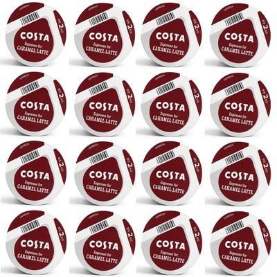 50 x Compatible with Tassimo Machines Costa Latte Caramel Espresso Coffee Pods, Sold Loose (NO MILK PODS)