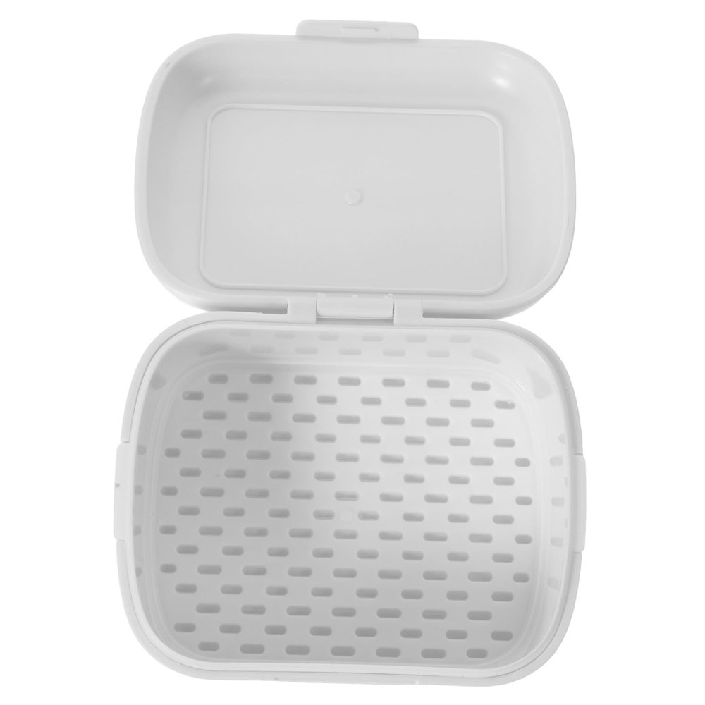 COLLBATH Portable Denture Box for Retainer and False Teeth Lightweight Convenient Storage Case for Orthodontic Fixator Compact Soak Container for Travel and Daily Use Elegant White Design