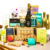 New Baby Hamper for Mum, Luxury Wicker Sharing Family Hamper with Truffles & Hot Chocolate Set by EDEN & CO - Plus 2 Prosecco view 1