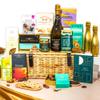 Gluten Free Hamper with Truffles & Hot Chocolate Set, Wicker Sharing Family Hamper, Fathers Day Gift Hamper for Dad by EDEN & CO - Plus 2 Prosecco view 1