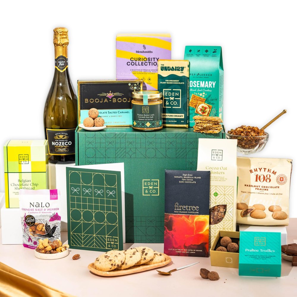 Gift Hamper for Women & Men, Perfect Family Hamper for Sharing with Truffles & Hot Chocolate Set by EDEN & CO
