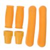 IWOWHERO 6pcs Orange Rubber Crutch Pads and Walking Stick Handle Covers Lightweight Non-Slip Foam Cushions that Reduce Pressure Comfortable Replacement Accessories for Crutch Users view 1