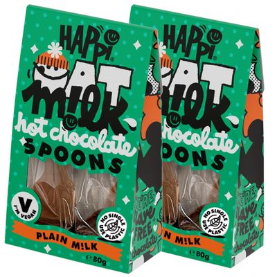 Happi Oat Milk Vegan Hot Chocolate Spoons | 4 Pack | Oat Milk Hot Chocolate