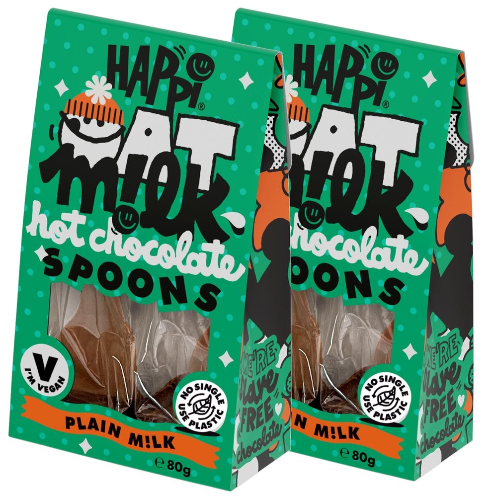 Happi Oat Milk Vegan Hot Chocolate Spoons | 4 Pack | Oat Milk Hot Chocolate