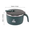 Mtlavishness 900ml Stainless Steel Noodles Bowl with Lid Double Layer Insulation Mobile Phone Holder for Dormitory Office Worker Multifunctional Lunch Box Soup Bowl Green (Green) view 2