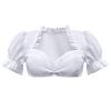 2026 UK Oktoberfest Dirndl Blouse Traditional Bavarian Style Elegant White Top For Festival Celebrations And Casual Wear (White, XXXL) view 2