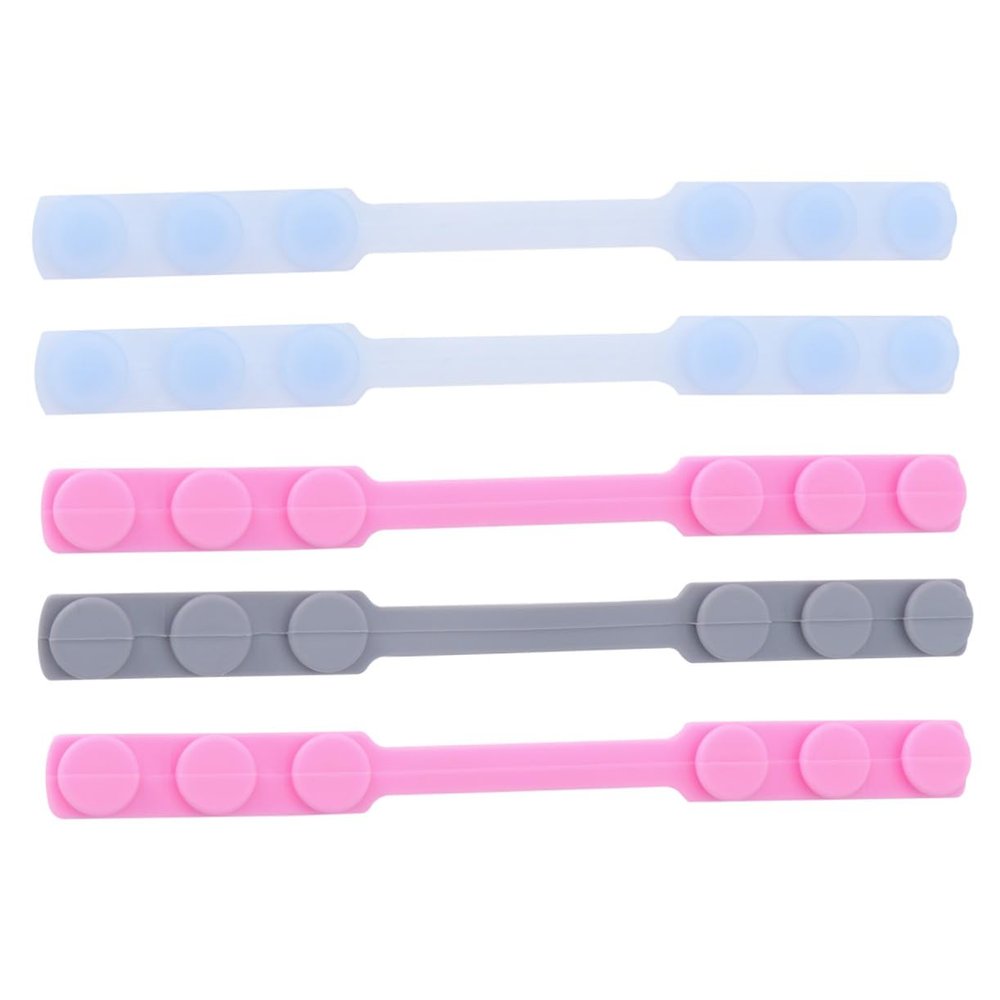 VICASKY 5pcs Silicone Earmuffs for Mask Comfort Reusable Adjustable Mask Hook and Extention Hook for Long-Term Wearers Random Color