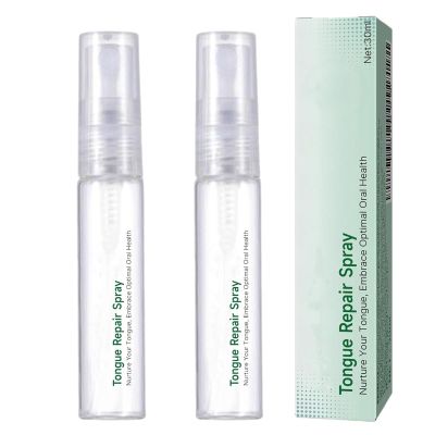 Tongue Repair Spray,Instant Dry Mouth Spray, Sore Tongue Relief,Moisturising Tongue Treatment and Fresh Breath,Fast Acting Mint Breath Spray for Adults (2pcs)