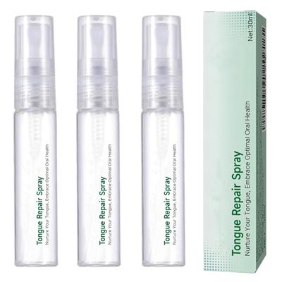 Tongue Repair Spray,Instant Dry Mouth Spray, Sore Tongue Relief,Moisturising Tongue Treatment and Fresh Breath,Fast Acting Mint Breath Spray for Adults (3pcs)