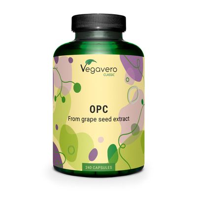 Vegavero OPC Grape Seed Extract 30:1 | High Strength from French Grapes | Standardised for OPC by HPLC | Lab Tested | NO Additives | Vegan | 240 Capsules