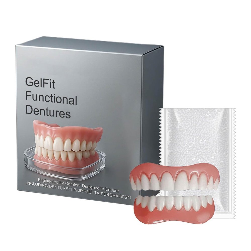 Comfort-Fit Functional Dentures, Multi-Functional Shaping Silicone Denture Set, Soft and Comfortable, Upper and Lower Dentures Sets for Men and Women (1 Pcs)