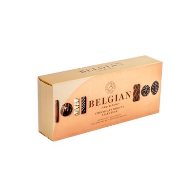 Premium Belgian Chocolate Coated Biscuit Collection Selection Gift Box, Milk, White & Dark, 150g