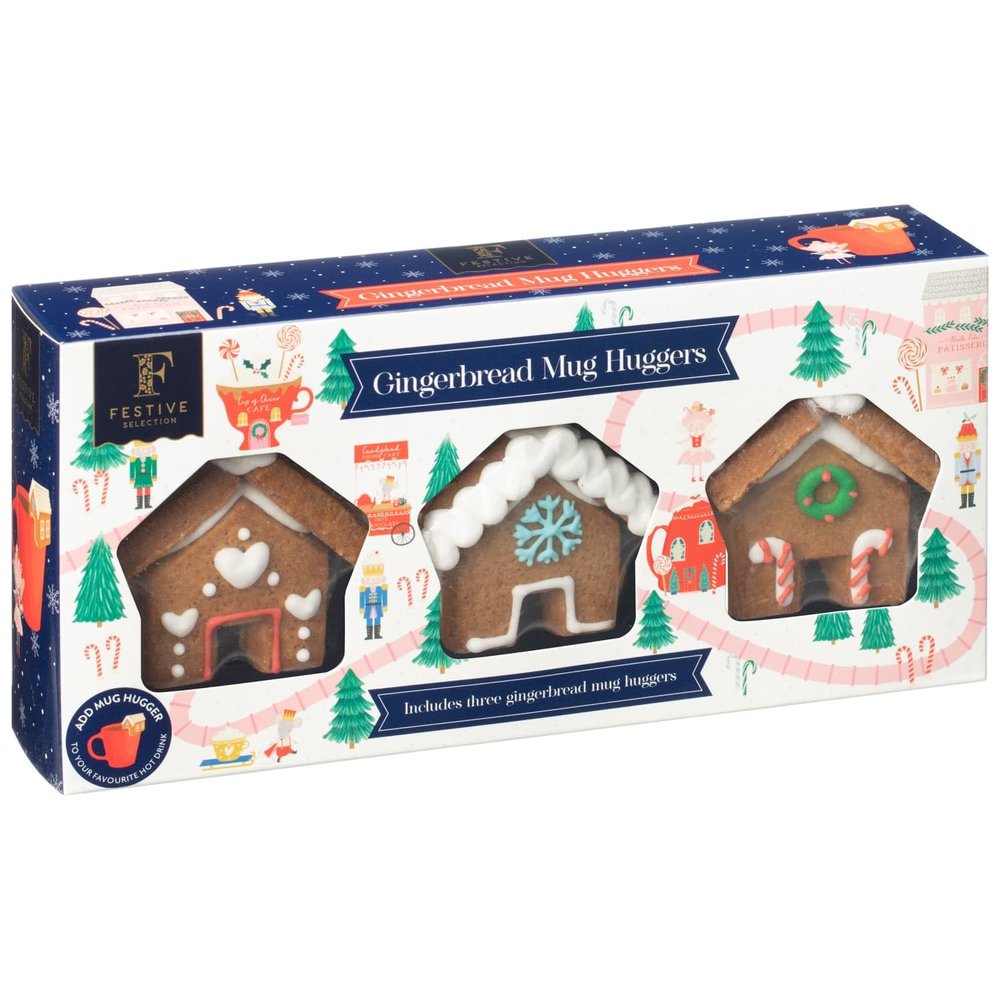 Gingerbread Mug Huggers 3pk - Add A Fun Christmas Mug Hugger To Your Hot Drink - A Great Festive Treat And Gift - Simply Dip In To Your Hot Drink And Enjoy!