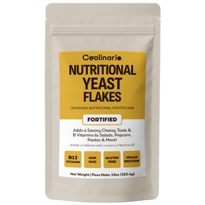 Coolinario Nutritional Yeast Flakes, Fortified (283.5g) Vegan Seasoning