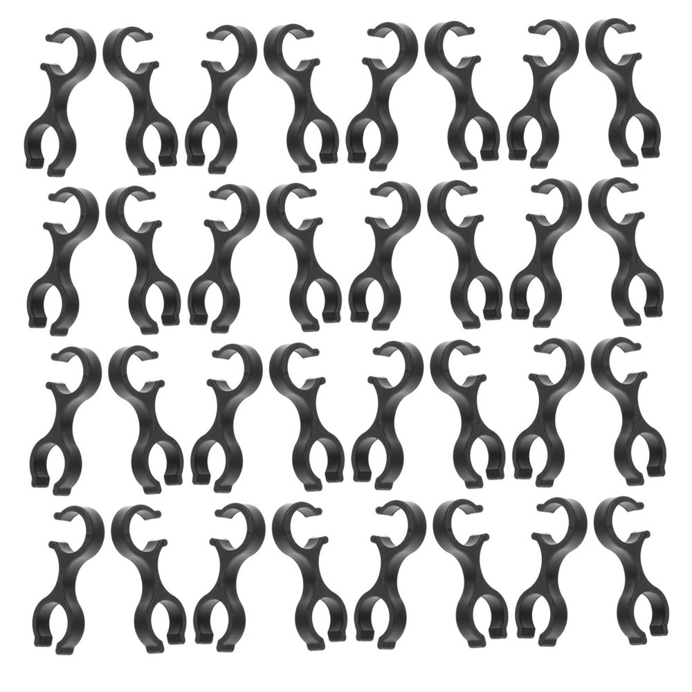 Abaodam 40pcs Lightweight Plastic Hiking Stick Buckle Connectors Walking Pole Clips for Camping Double Rod Buckle Clasp Accessories for Trekking Poles