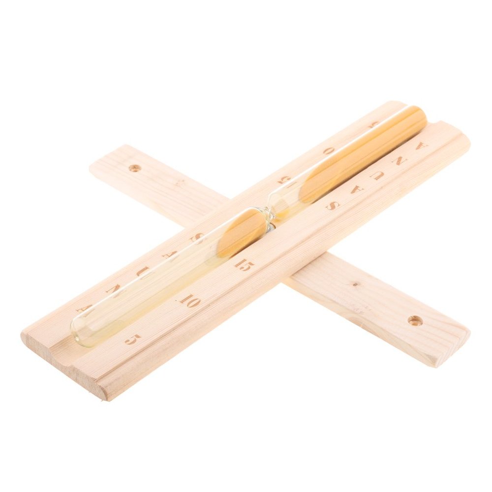 15 Minutes Sauna Room Rotating Sand Clock Timer Wall Mounting Wood Hourglass