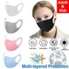 CRDARAAV 3-Layer Sponge Mask Anti-dust Anti-saliva Mouth-mask Reusable Unisex Mouth Shield Full White view 3