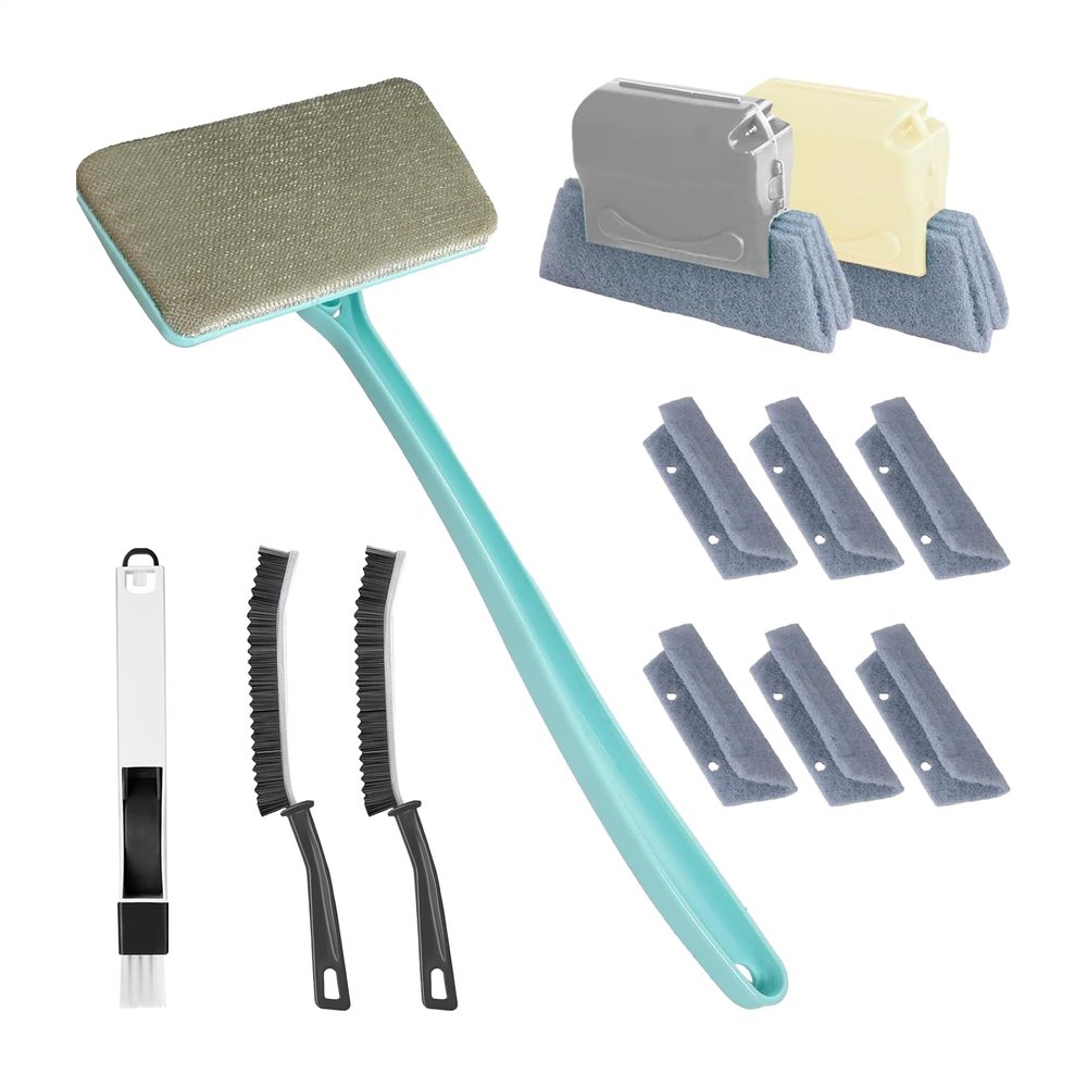 Window Track Cleaner | Window Screen Cleaning Brush,Scraper Detachable Long Handle for Kitchen Floor Bath Grout Sink Outdoor Shower Tile House