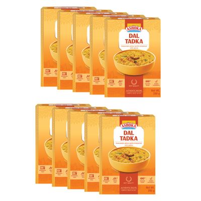 Ashoka Heat to Eat Dal Tadka 280g x 10 | Ready to eat authentic Indian lentil snack | Vibrant & Flavourful | 100% Vegetarian
