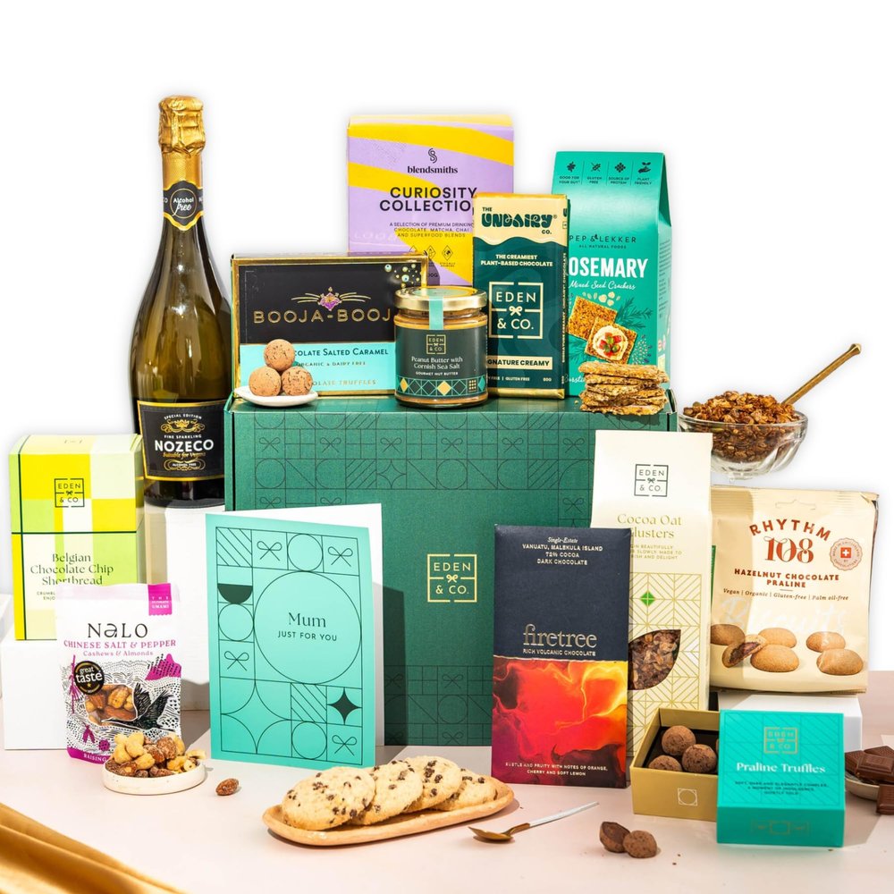 Mothers Day Hamper for Mum, Perfect Family Hamper for Sharing with Truffles & Hot Chocolate Set by EDEN & CO