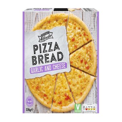 Fakhri Trattoria Alfredo Garlic Pizza Bread | Stone-Baked Italian-Style Garlic Bread | Crispy Crust & Buttery Flavour | UK Packed