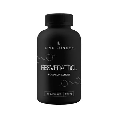 Live Longer Resveratrol 500mg 60 Vegan Capsules 1 Month Supply High Strength Antioxidant Support Supplement Wellness & Vitality Formula