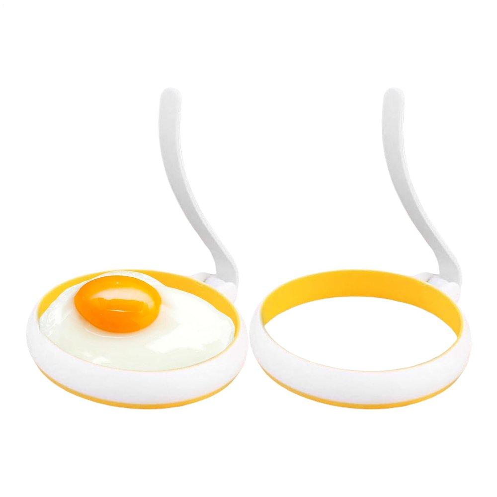Egg Mould, Pack of 2 Round Moulds for Roasting Fried Eggs, Non-Stick Coater for Household, Omelette, Baking, Sandwich, Burger, Pancakes, Breakfast