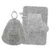 FRCOLOR Felt Sauna Hat and Gloves Set with Cushion for Bath Sauna Use Breathable Grey Cap for Women and Men Protecting Hair in Steam Rooms and Spa Sessions view 1