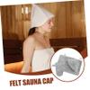 FRCOLOR Felt Sauna Hat and Gloves Set with Cushion for Bath Sauna Use Breathable Grey Cap for Women and Men Protecting Hair in Steam Rooms and Spa Sessions view 3