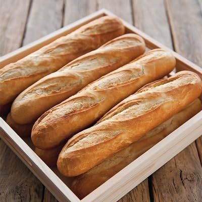 Fakhri 4 Pack Bakery Demi Baguette | Crusty French-Style Bread Roll | Soft Inside, Golden Crust | Perfect for Sandwiches & Meals | UK Packed