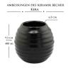 Mate Green Yerba Mate Tea Set - Ceramic Mate Mug Black 400 ml - Stainless Steel Drinking Straw Bombilla 19 cm - Handmade Ceramic Calabash - Mate Tea Ceramic Cup - Cork Pad view 2