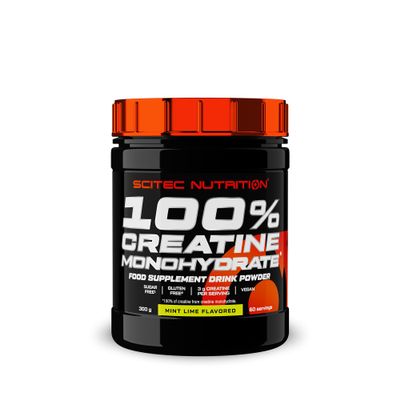 Scitec Nutrition 100% Creatine Monohydrate Vegan 3g per Serving Performance Boost for High-Intensity Workouts 300 g, Mint-Lime